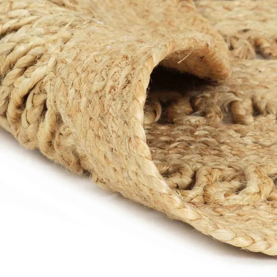 vidaXL Vloerkleed handgemaakt 90 cm gevlochten jute bruin, foto 2