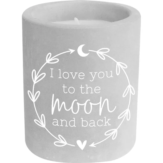 Paper dreams Kaarsje To the moon and back - 6,5x6,5x8 cm - Cement I love you to the moon and back