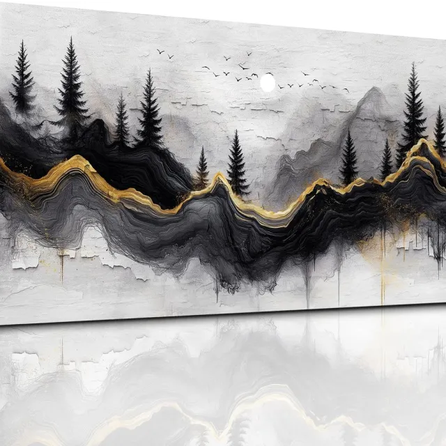 Unyqoos Moderne Canvas Kunstwerken voor Stijlvolle Interieurdecoratie zwart