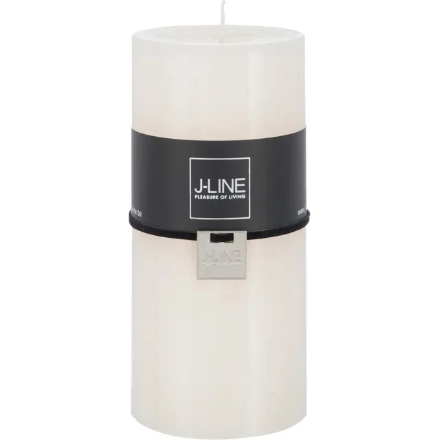 J-Line cilinderkaars - vanille - wit - large - 52U - 6 stuks