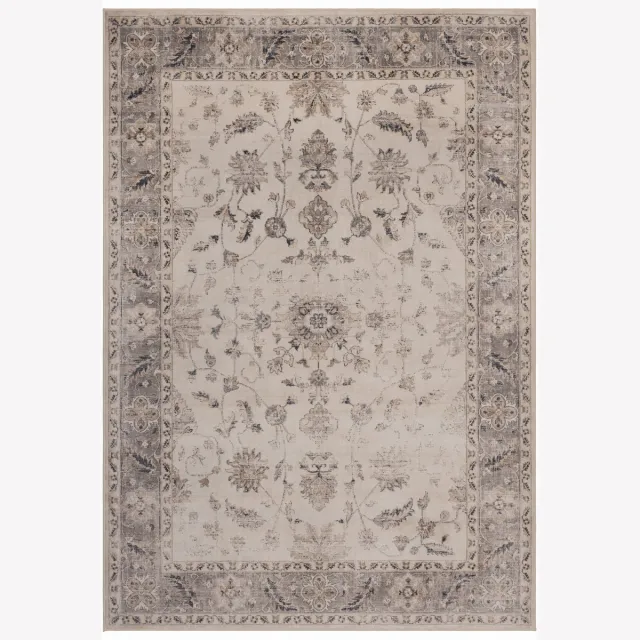 Moonay Vintage Vloerkleed Atlas Bloemen 280x370 cm - Wasbaar Antislip Beige