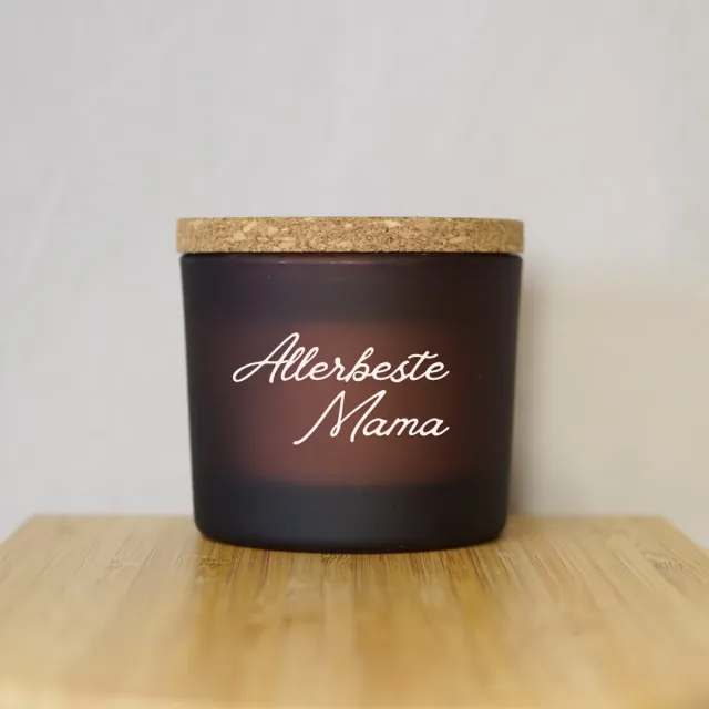 Winsa Cadeaus Bolsius Geurkaars Allerbeste Mama - Oriental Softness - Bruin Glas - Cadeau Mama - Moederdag - Moederdag Cadeautje - Moederdag Cadeau voor Mama