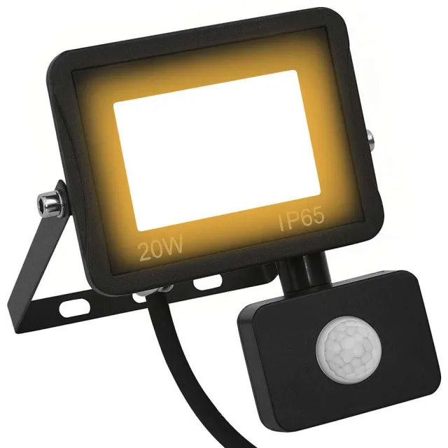 vidaXL Spotlight met sensor LED 20 W warmwit Zwart
