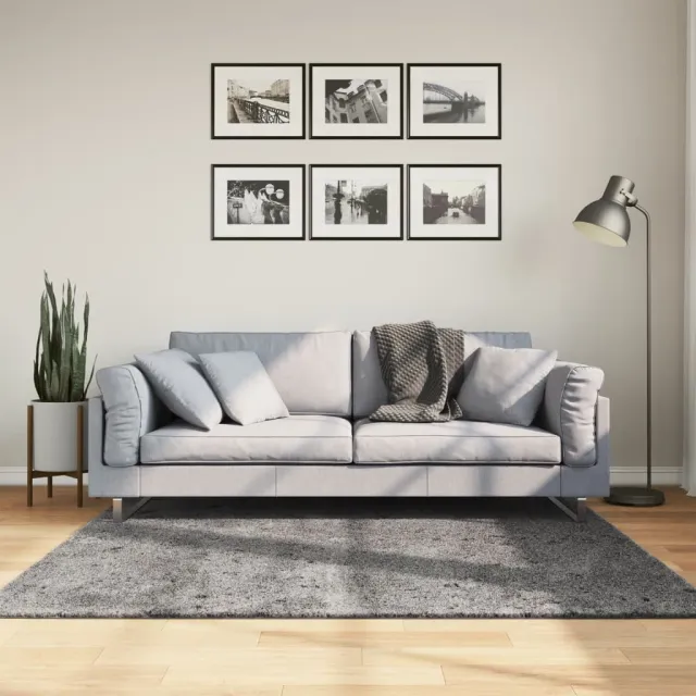 vidaXL Vloerkleed HUARTE laagpolig zacht wasbaar 160x160 cm antraciet, foto 2