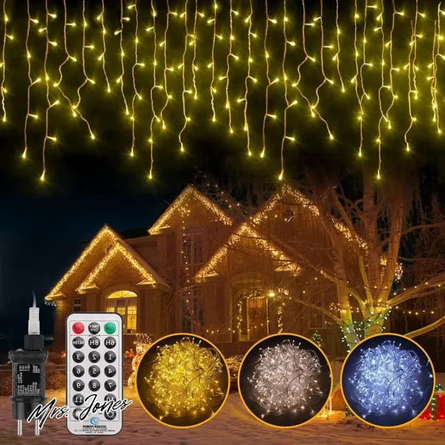 Mrs. Jones LED Fairy Lights voor binnen en buiten 528 leds 15 m 11 modi IP44 koperen draadverlichting voor feest bruiloft tuin Kerstmis kamer patio gordijn met plug afstandsbediening 3 timers - sfeerverlichting voor elke gelegenheid .