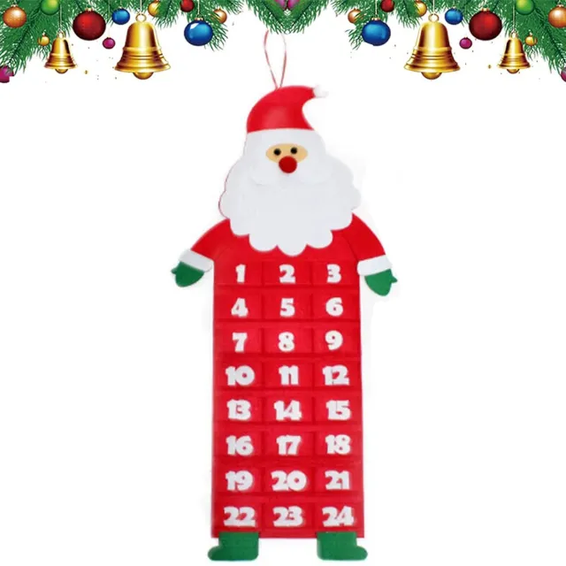 Flintry Kerst Adventkalender - Vilt 3D Kerstman Hangornament - 24 Dagen Aftelkalender - Feestelijke Decoratie - Kerstcadeau - Decoratie voor Deur of Muur