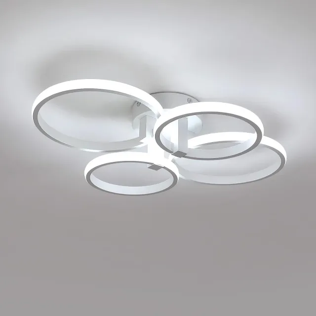 Riserva Modern Eenvoudig - Plafondlamp - Wit - 56W LED - 6500K Koud Wit Licht - Woonkamer & Slaapkamer