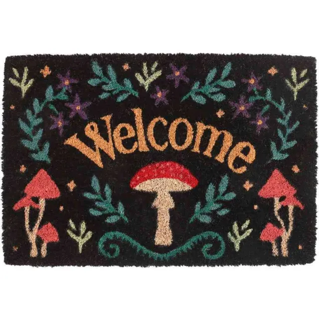 Something Different Dark Forest Paddenstoel Schoonloopmat - Mystieke Kokosvezel Deurmat voor Cottagecore & Heksen Interieur Multicolours