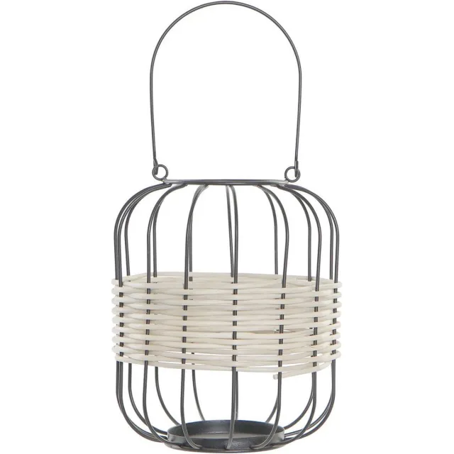 DKD Home Decor Lykta DKD Home Decor Natuurlijk Zwart Ijzer Rotan (20 x 20 x 23 cm) Wit