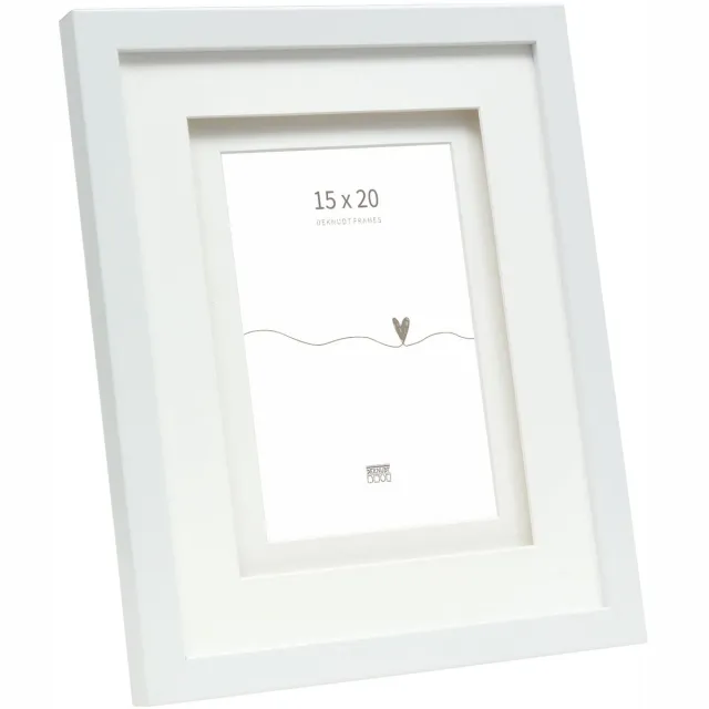 Deknudt Frames fotolijst S65KK1 P1 - wit met passe-partout - 15x20 cm