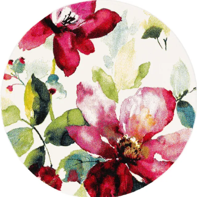 Pergamon Design vloerkleed briljant bloemen rond Roze