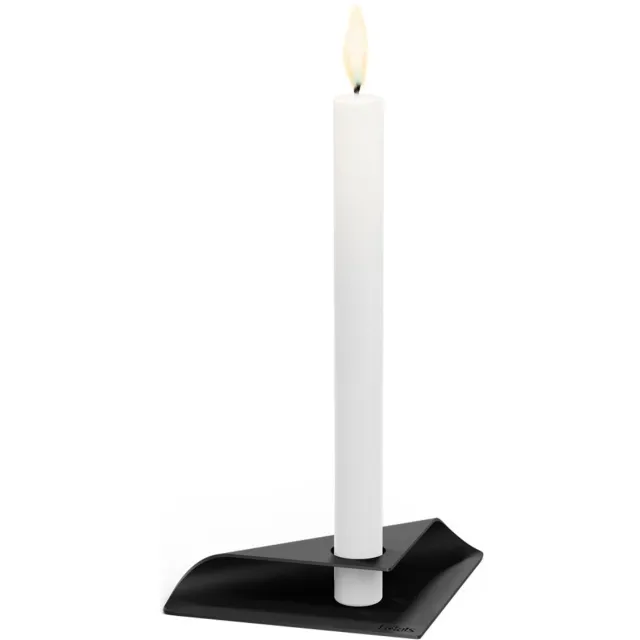 Höfats SQUARE CANDLE Kandelaar 1pack zwart Roestvrijstalen kandelaar voor staafkaarsen