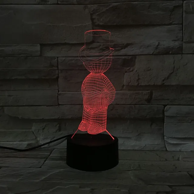MC Living 3D Led Lamp Met Gravering - RGB 7 Kleuren - Poppetje