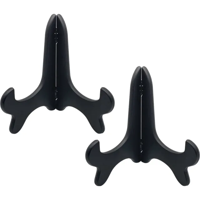 Purepeak Bordenstandaard voor Sierborden Set - 2 Stuks - Bordenhouder Geschikt voor Borden tot 25 cm Hoog - Bordenrek - Zwart - Menukaarthouder 2pack Zwart