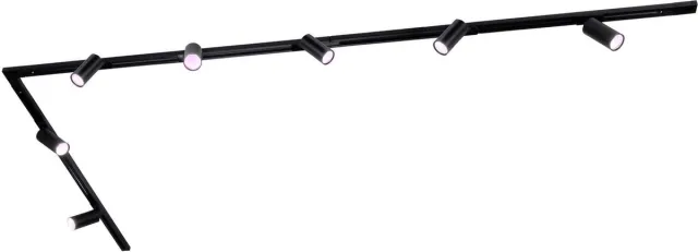 LEDVION Smart LED Railverlichting 3M + 7 Railspots (4.9W - RGB - Zwart - Dimbaar) - 1-Fase