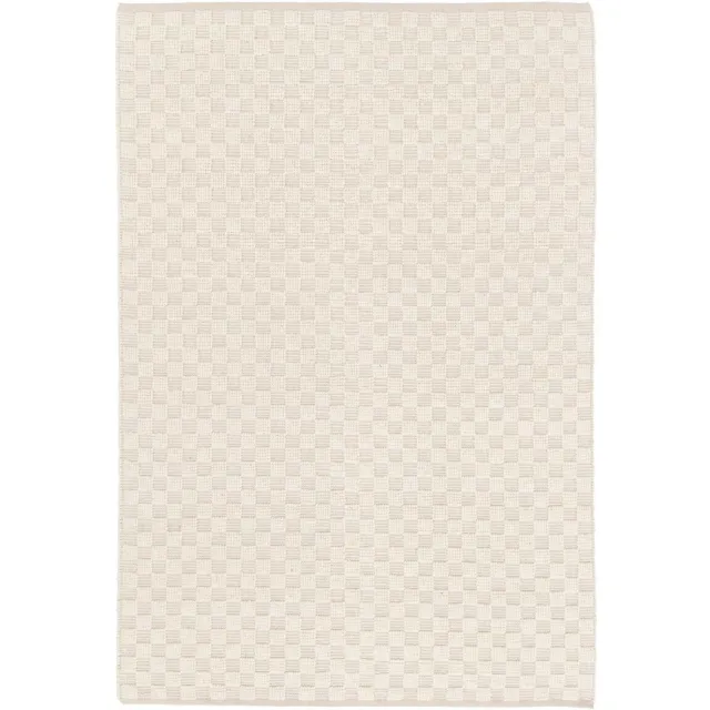 AFK Living Handgemaakt wol katoen tapijt met ruiten GABIN beige
