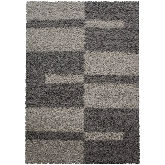 Dutch XXL Hoogpolig Vloerkleed | Tapijt | Shaggy | Gala | Geometrisch | Taupe | 280x370 cm