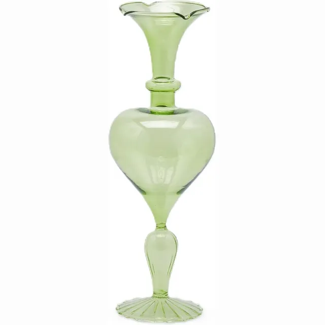 EDG Vaas- Glas - groen - D10 x H29 cm - Opening 2,5 cm