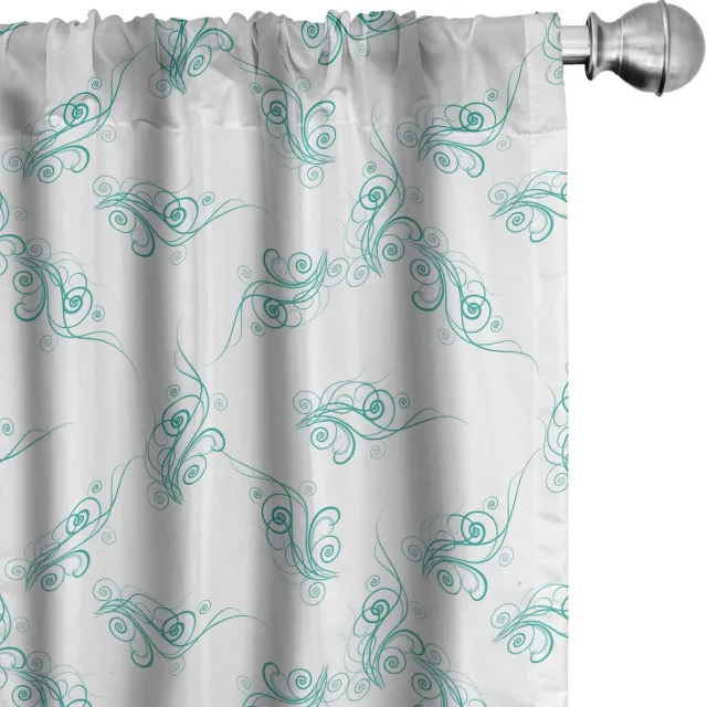 ABAKUHAUS Turkoois Gordijnen – 2x75x225 cm – Microvezel, Halverduisterend Türkis