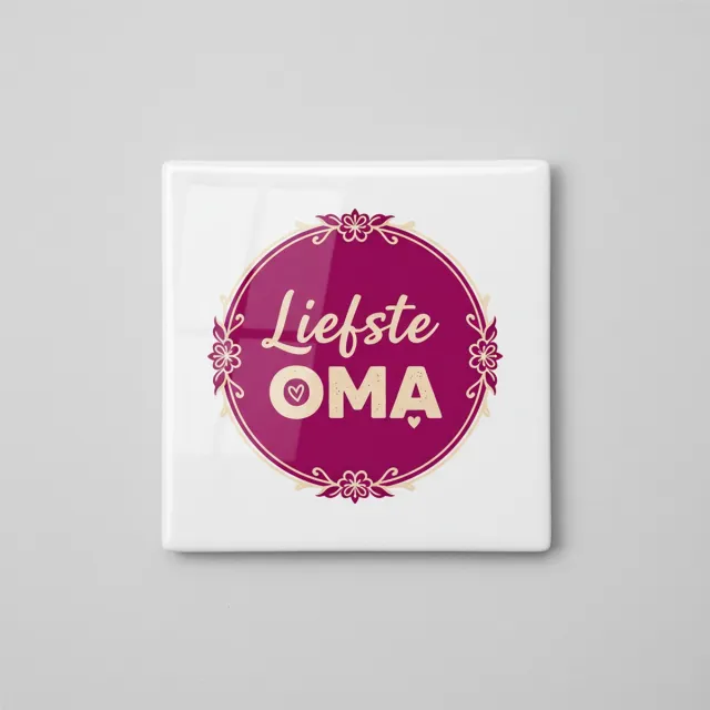 Nevolis Liefste Oma Tegel – Liefdevolle Tekst voor Oma – Decoratieve Keramische Tegel als Cadeau 15 x 15 cm Multi Color
