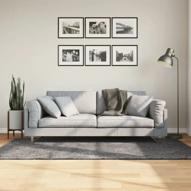 vidaXL Vloerkleed HUARTE laagpolig zacht wasbaar 120x170 cm antraciet, foto 2