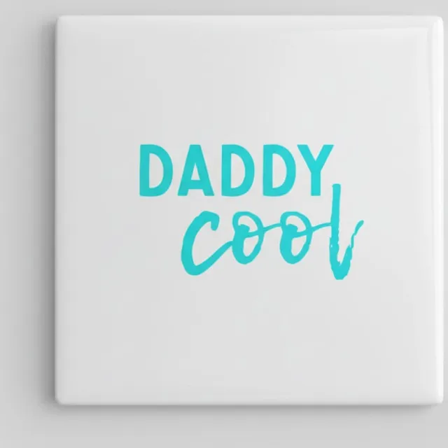 Nevolis Daddy Cool Tekst Decoratieve Tegel 15×15 cm – Moderne Cadeautegel voor Vader, Huis & Kantoor Decor Multi Color