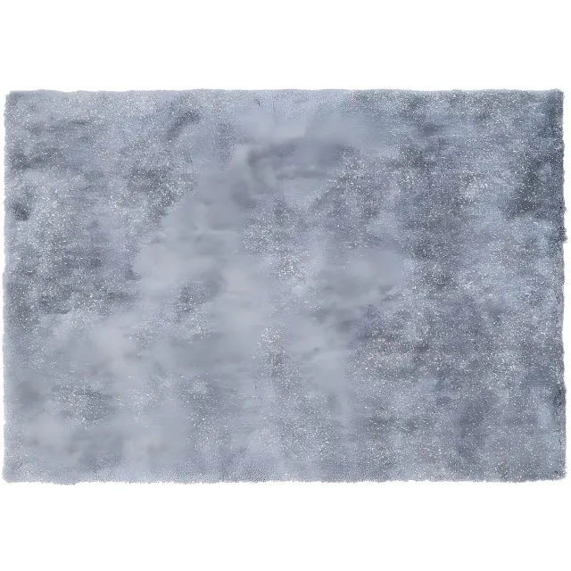 Vente-unique Hoogpolig shaggy vloerkleed - 160 x 230 cm - Zilverkleurig - GLITTER