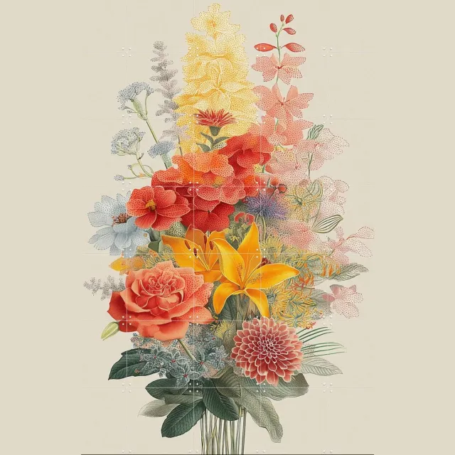 IXXI Silent Harmony, Artclaud - 100 x 140 cm - Grote wanddecoratie en posters - Kleurrijk, Vintage, Decoratieve kunsten, Trap, Woonkamer, Eetkamer Rood