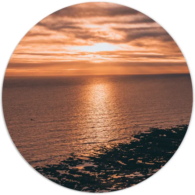 Label2X Muurcirkel beach flow - Ø 70 cm - Forex - Multicolor - Wandcirkel - Rond Schilderij - Muurdecoratie Cirkel - Wandecoratie rond - Decoratie voor woonkamer of slaapkamer beach flow - multicolor