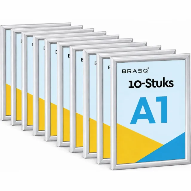 Brasq Kliklijst A1 - Grijs - 25mm - Fotolijst - Kader - Posterlijst - Wissellijst - OMDOOS Aluminium