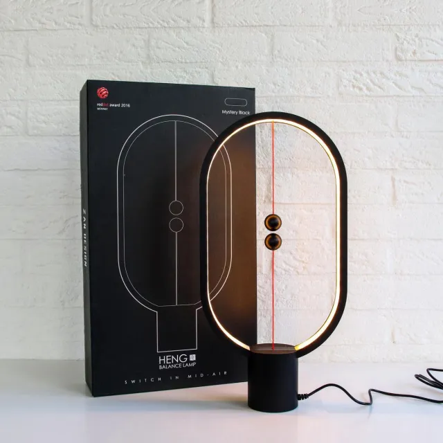 DesignNest B8TA - DesignNest Heng Balance Lamp – Bureaulamp led - Ovaal - Hoogte 40 cm - Zwart - Kunststof