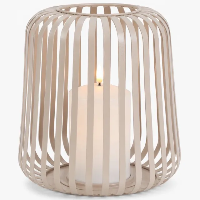 Countryfield Lydia LED Windlicht Metaal - Crème - H 22 cm