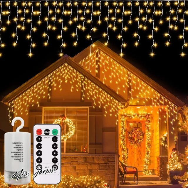 Mrs. Jones IJspegellichtketting 6 meter 300 leds warmwit voor Kerstmis binnen buiten - DBFAIRY .