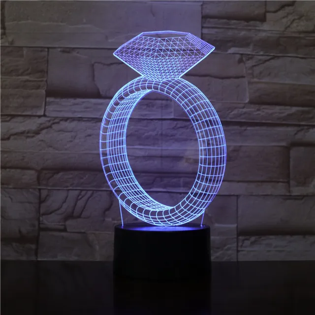 MC Living 3D Led Lamp Met Gravering - RGB 7 Kleuren - Ring