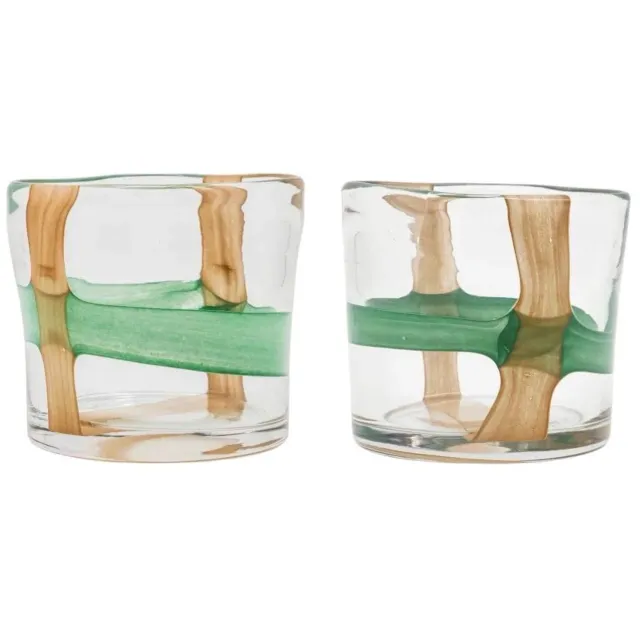 House Doctor Waxinelichthouders Hollis groen-bruin set van 2 [gid://shopify/Metaobject/303100625231]