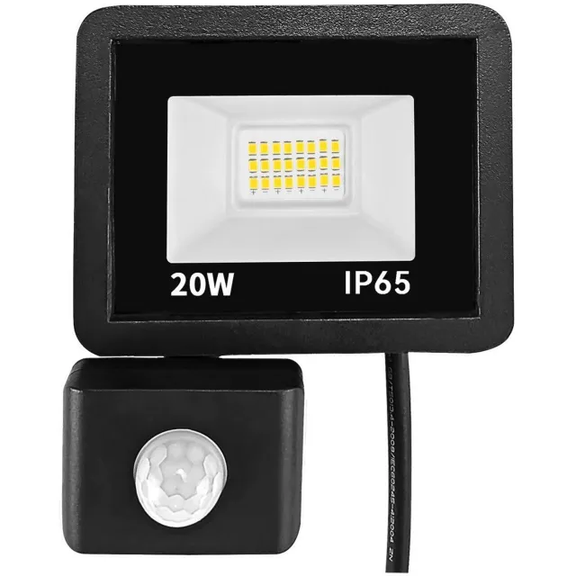 Tsong LED Schijnwerper 20W - 40 stuks - 2.000 lm - Koelwit 4000K - 120° Breedstraler - Bewegingssensor - IP65 - Buitenlamp & Gevelverlichting - 2 jaar garantie