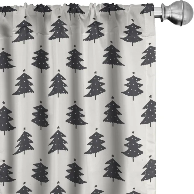 ABAKUHAUS Kerstgordijnen – 2x 75x245 cm – Koksgrijs & Ivoor – Raamdecoratie Koksgraue