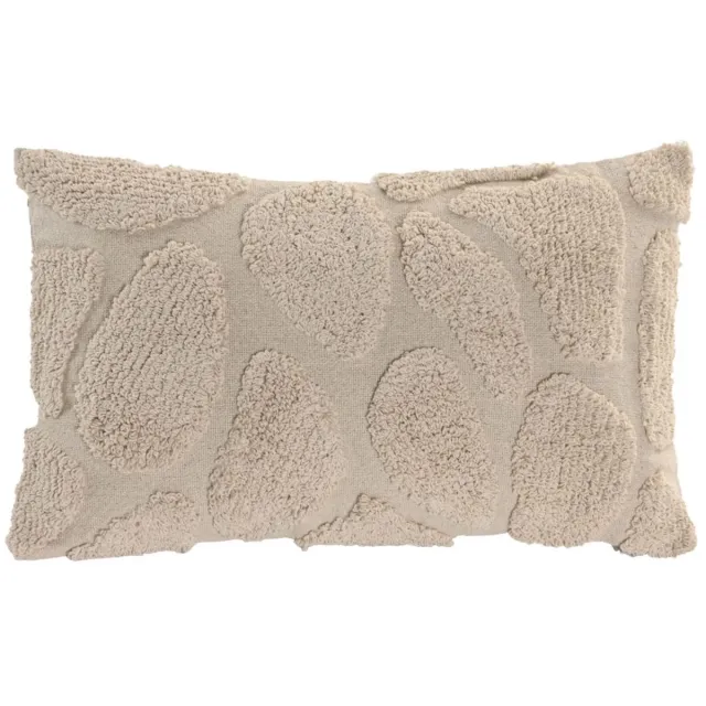 CASA DI ELTURO Sierkussen ALORA Katoen 50 x 30 cm – Beige – Kussen met Organisch Reliëf Design – Inclusief Vulling