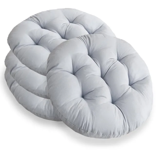 Famanu Set van 4 ronde stoelkussens van 40 cm, gevuld en zacht, antraciet kleur, ideaal voor tuinstoelen, bureaustoelen en balkonstoelen, zowel binnen als buiten rood