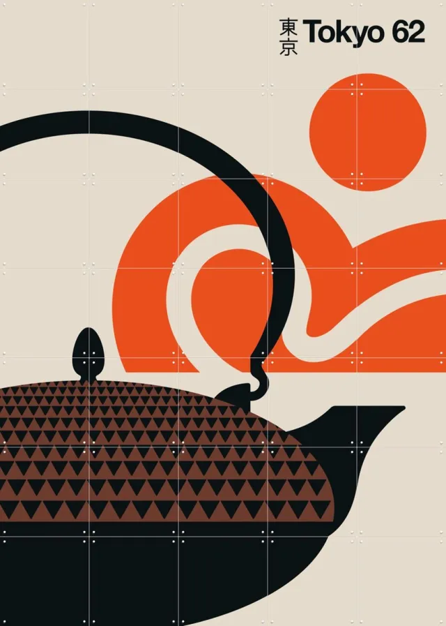IXXI Tokyo 62, Bo Lundberg - 100 x 140 cm - Grote wanddecoratie en posters - Kleurrijk, Illustraties, Vintage, Eten & Drinken