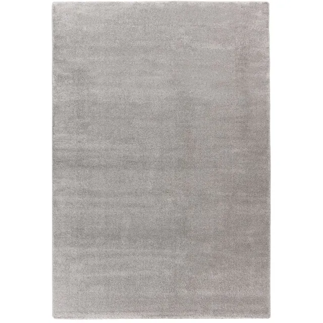 Padiro knus hoogpolig vloerkleed 80 x 150 cm - lichtgrijs - modern effen ontwerp - voor vloerverwarming - van polypropyleen en jute