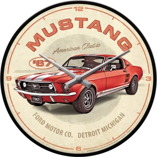 Ford Wall Clock Ford Mustang - GT 1967 Red Rood