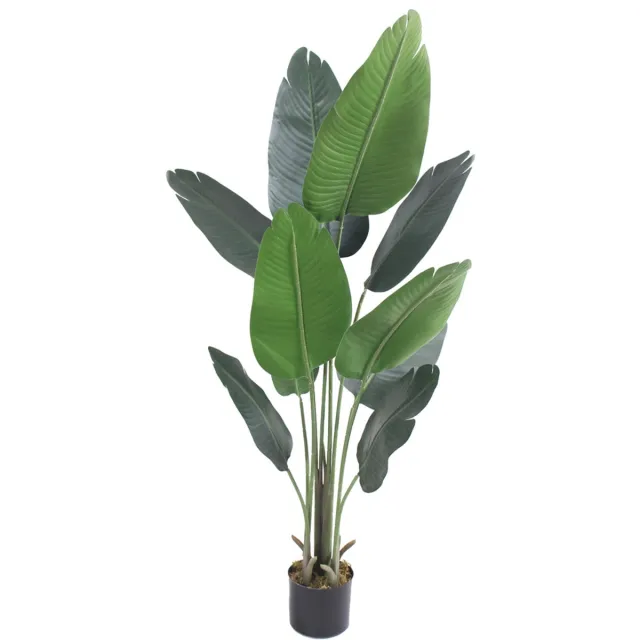 Decovego Kunstmatige Bananenboom, Gedetailleerde Kunstplant 130 cm, Nep Bananenplant voor Thuis & Kantoor, Onderhoudsvriendelijk & Allergievriendelijk groen