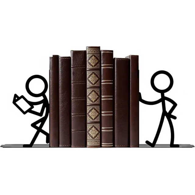 Namajunas boekensteun - Set van 2 - Boekenhouder - Boekenstandaard - Boekensteunen - Book Holder - Uniek Design voor Boekenplank en Bureau - Ideaal Cadeau voor Lezers zwart