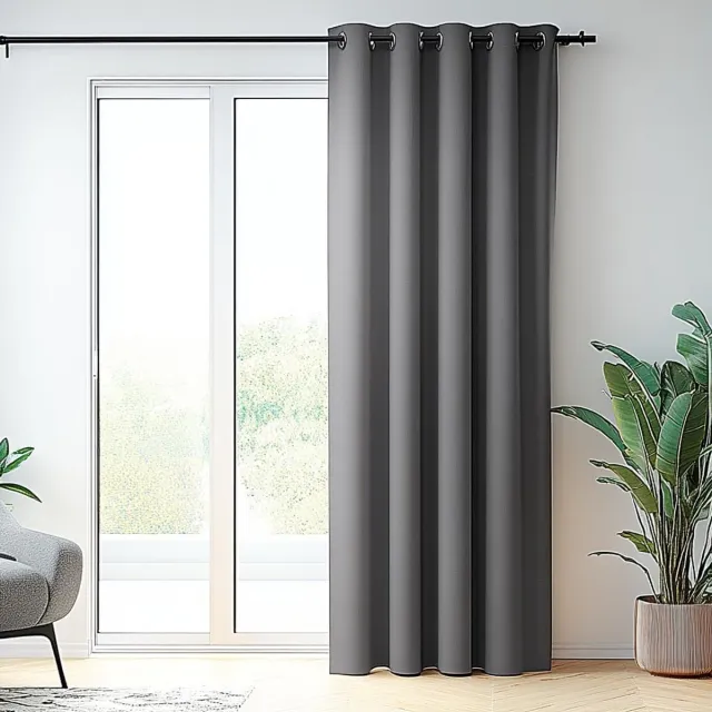 Unyqoos Extra brede grijze verduisteringsgordijn voor slaapkamer en woonkamer lichtgrijs