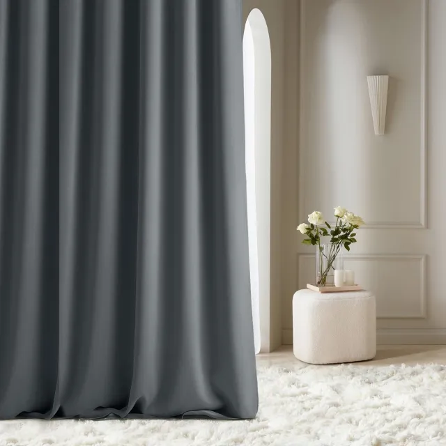 Ibenzoa Aura Plooigordijnen voor Woon- en Slaapkamer, Donkergrijs, 140 x 280 cm, 1 Stuk