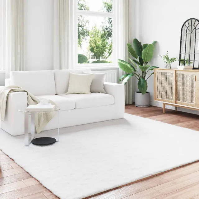 vidaXL Antislip vloerkleed van imitatie konijnenbont OLITE Wit, foto 2