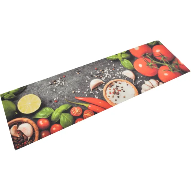 vidaXL Keukenmat wasbaar groenteprint 45x150 cm fluweel
