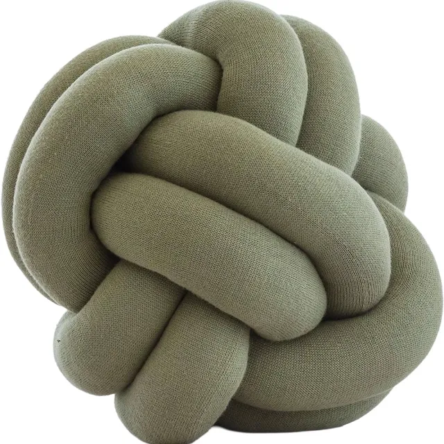 Urbane Hide Kussen | Sierkussen | 30x30 cm | Knot Gebreid | Katoen | Pistachegroen | Wonen | Woonaccessoires