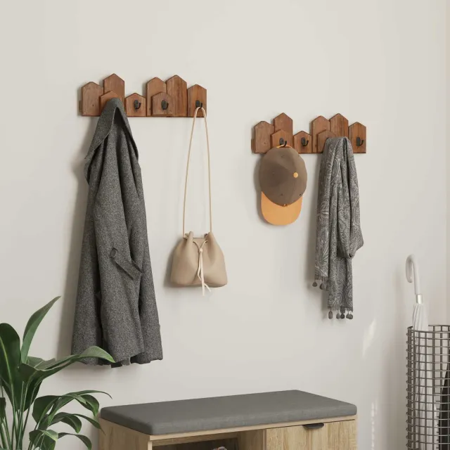 vidaXL Hanger Bruin 48 x 8 x 15 cm Massief Mahoniehout
